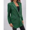 imageFloerns Womens Casual Long Sleeve Graphic Colorful Blazer Work Suit JacketsGreen Houndstooth