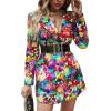 imageFloerns Womens Casual Long Sleeve Graphic Colorful Blazer Work Suit JacketsPurple Graffiti