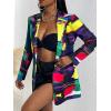 imageFloerns Womens Casual Long Sleeve Graphic Colorful Blazer Work Suit JacketsPurple Green Multi