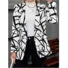 imageFloerns Womens Casual Long Sleeve Graphic Colorful Blazer Work Suit JacketsWhite Geo