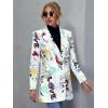 imageFloerns Womens Casual Long Sleeve Graphic Colorful Blazer Work Suit JacketsWhite Yellow Multi