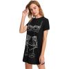 imageFloerns Womens Funny Lingerie Nightgown Cute Print Tshirt SleepdressBlack