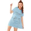 imageFloerns Womens Funny Lingerie Nightgown Cute Print Tshirt SleepdressBlue