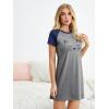 imageFloerns Womens Funny Lingerie Nightgown Cute Print Tshirt SleepdressGrey and Blue
