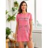 imageFloerns Womens Funny Lingerie Nightgown Cute Print Tshirt SleepdressHot Pink Solid