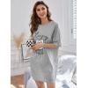 imageFloerns Womens Funny Lingerie Nightgown Cute Print Tshirt SleepdressLight Grey