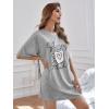 imageFloerns Womens Funny Lingerie Nightgown Cute Print Tshirt SleepdressLight Grey