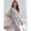 imageFloerns Womens Funny Lingerie Nightgown Cute Print Tshirt SleepdressLight Grey