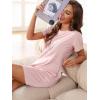 imageFloerns Womens Funny Lingerie Nightgown Cute Print Tshirt SleepdressLight Pink