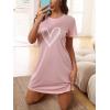 imageFloerns Womens Funny Lingerie Nightgown Cute Print Tshirt SleepdressLight Pink