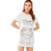 imageFloerns Womens Funny Lingerie Nightgown Cute Print Tshirt SleepdressWhite