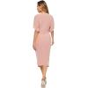 imageFloerns Womens Short Sleeve V Neck Twist Front Split Midi DressDusty Pink