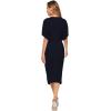 imageFloerns Womens Short Sleeve V Neck Twist Front Split Midi DressNavy New