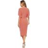 imageFloerns Womens Short Sleeve V Neck Twist Front Split Midi DressOrange