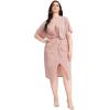 imageFloerns Womens Short Sleeve V Neck Twist Front Split Midi DressPink New
