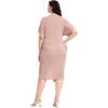 imageFloerns Womens Short Sleeve V Neck Twist Front Split Midi DressPink New