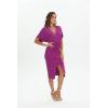 imageFloerns Womens Short Sleeve V Neck Twist Front Split Midi DressPurple Solid