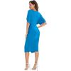 imageFloerns Womens Short Sleeve V Neck Twist Front Split Midi DressRoyal Blue Solid