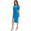 imageFloerns Womens Short Sleeve V Neck Twist Front Split Midi DressRoyal Blue Solid
