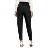 imageFloerns Womens Solid High Waist Tapered Ankle Stretch Work PantsBlack