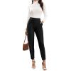 imageFloerns Womens Solid High Waist Tapered Ankle Stretch Work PantsBlack
