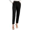 imageFloerns Womens Solid High Waist Tapered Ankle Stretch Work PantsBlack