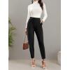 imageFloerns Womens Solid High Waist Tapered Ankle Stretch Work PantsBlack