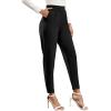 imageFloerns Womens Solid High Waist Tapered Ankle Stretch Work PantsBlack
