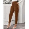 imageFloerns Womens Solid High Waist Tapered Ankle Stretch Work PantsBrown