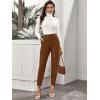 imageFloerns Womens Solid High Waist Tapered Ankle Stretch Work PantsBrown