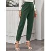 imageFloerns Womens Solid High Waist Tapered Ankle Stretch Work PantsDark Green