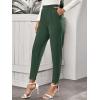 imageFloerns Womens Solid High Waist Tapered Ankle Stretch Work PantsDark Green