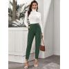 imageFloerns Womens Solid High Waist Tapered Ankle Stretch Work PantsDark Green