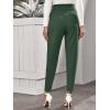 imageFloerns Womens Solid High Waist Tapered Ankle Stretch Work PantsDark Green