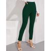imageFloerns Womens Solid High Waist Tapered Ankle Stretch Work PantsDeep Green