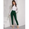 imageFloerns Womens Solid High Waist Tapered Ankle Stretch Work PantsDeep Green