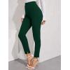 imageFloerns Womens Solid High Waist Tapered Ankle Stretch Work PantsDeep Green