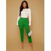 imageFloerns Womens Solid High Waist Tapered Ankle Stretch Work PantsGreen Solid