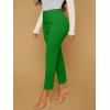 imageFloerns Womens Solid High Waist Tapered Ankle Stretch Work PantsGreen Solid