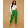 imageFloerns Womens Solid High Waist Tapered Ankle Stretch Work PantsGreen Solid