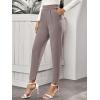 imageFloerns Womens Solid High Waist Tapered Ankle Stretch Work PantsMauve Purple
