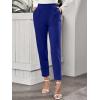 imageFloerns Womens Solid High Waist Tapered Ankle Stretch Work PantsNavy Blue Solid