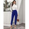 imageFloerns Womens Solid High Waist Tapered Ankle Stretch Work PantsNavy Blue Solid