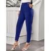imageFloerns Womens Solid High Waist Tapered Ankle Stretch Work PantsNavy Blue Solid