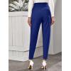 imageFloerns Womens Solid High Waist Tapered Ankle Stretch Work PantsNavy Blue Solid