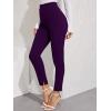 imageFloerns Womens Solid High Waist Tapered Ankle Stretch Work PantsPurple Solid
