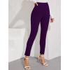imageFloerns Womens Solid High Waist Tapered Ankle Stretch Work PantsPurple Solid