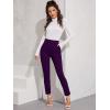 imageFloerns Womens Solid High Waist Tapered Ankle Stretch Work PantsPurple Solid