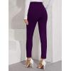 imageFloerns Womens Solid High Waist Tapered Ankle Stretch Work PantsPurple Solid