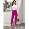 imageFloerns Womens Solid High Waist Tapered Ankle Stretch Work PantsRed Violet